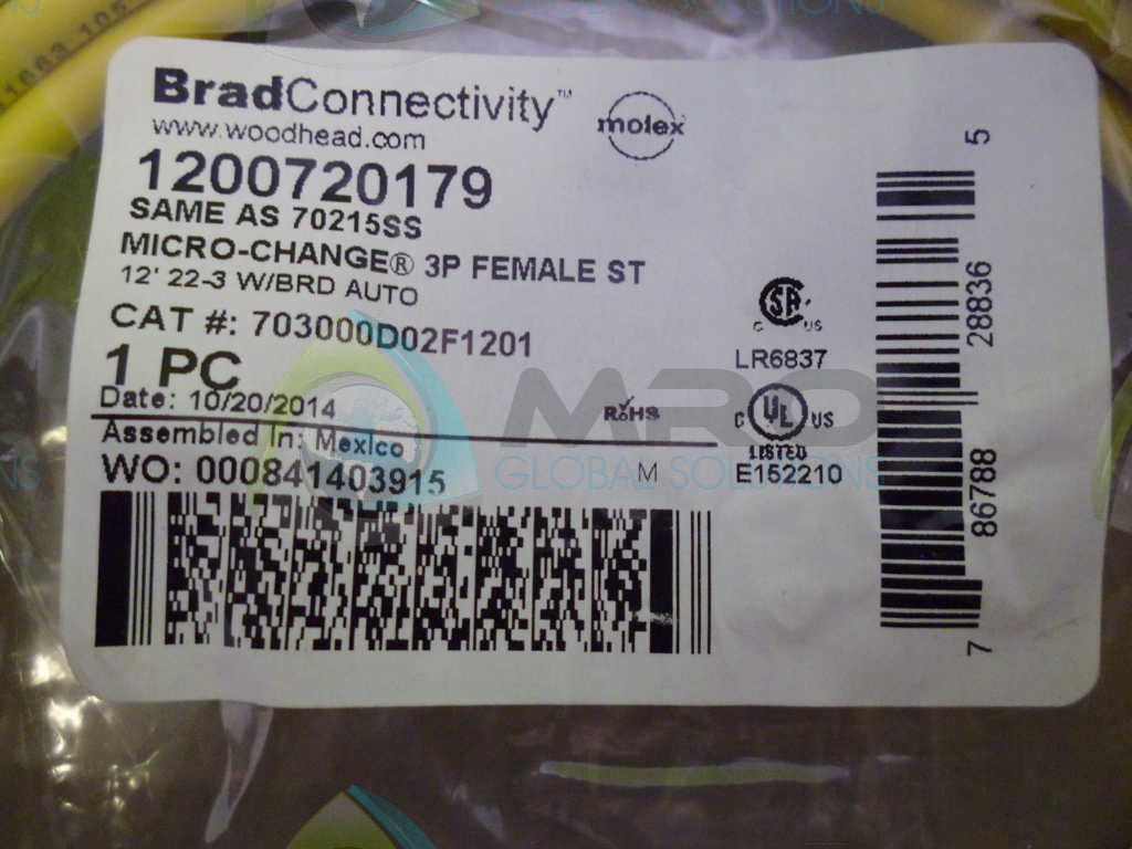 WOODHEAD 70215SS AUTO CORD *NEW IN ORIGINAL PACKAGE*
