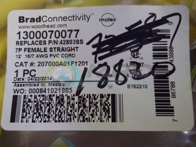 BRAD CONNECTIVITY MINI-CHANGE 1300070077 42803SS CORDSET *NEW IN FACTORY BAG*