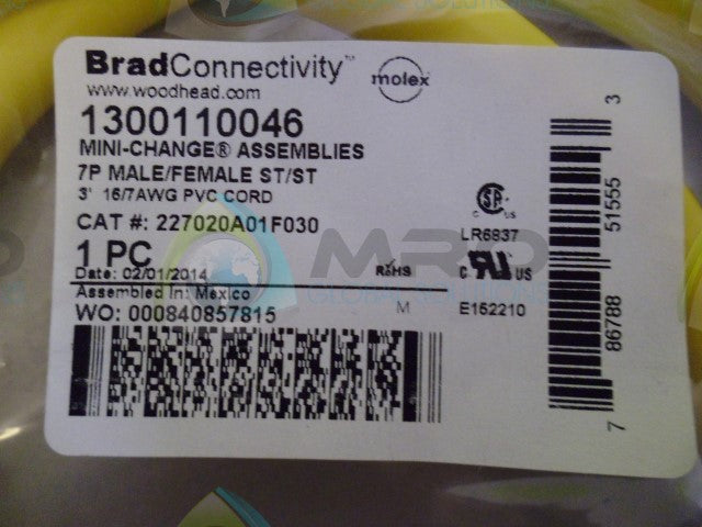 WOODHEAD 1300110046 PVC CORD *NEW IN ORIGINAL PACKAGE*