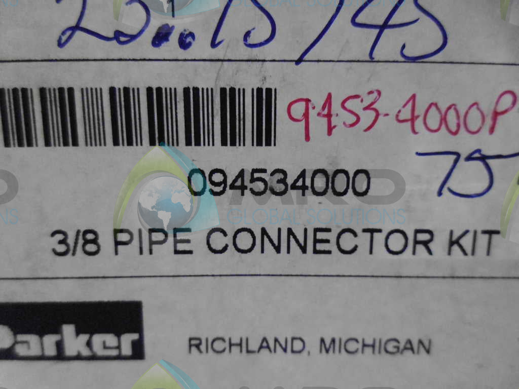 PARKER 09453400 3/8 PIPE CONNECTOR KIT *NEW IN BOX*
