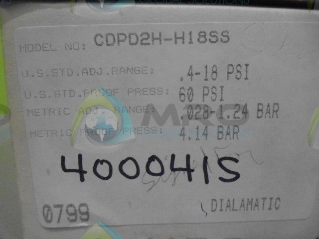 BARKSDALE CDPD2H-H18SS PRESSURE SWITCH *NEW IN BOX*