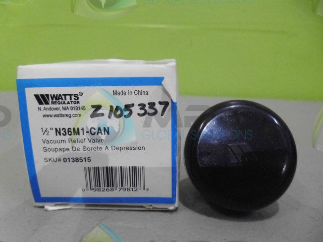 WATTS 1/2" N36M1-CAN RELIEF VALVE *NEW IN BOX*