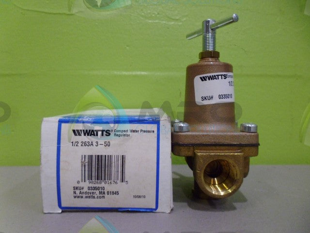 WATTS 1/2 263A 3-50 WATER PRESSURE REGULATOR *NEW IN BOX*