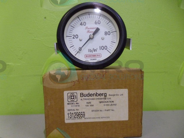 BUDENBERG 0-100 PRESSURE GAUGE *NEW IN BOX*