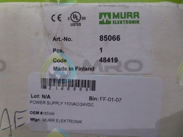 MURR ELEKTRONIK 85066 POWER SUPPLY *NEW IN BOX*