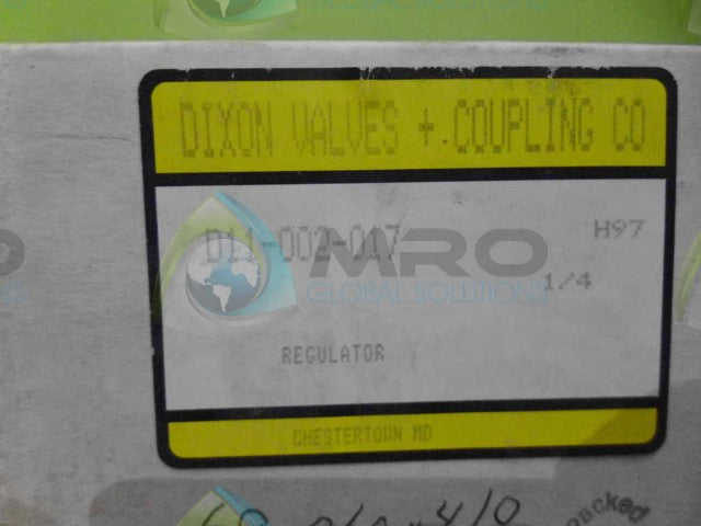 DIXON 011-002-017 VALVE *NEW IN BOX*