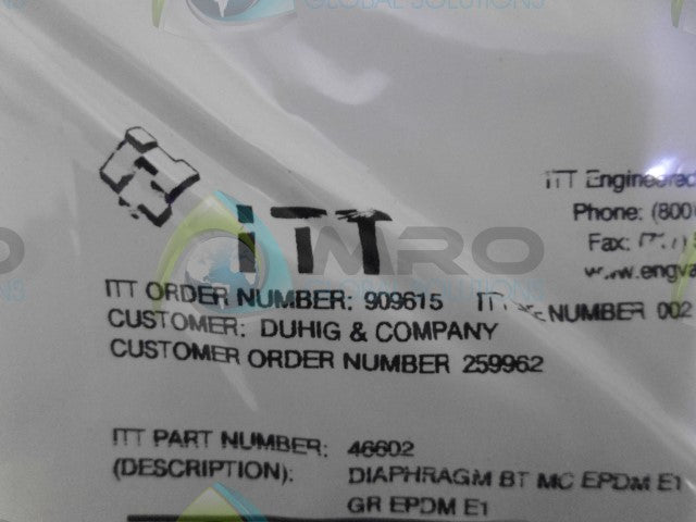 ITT 909615 DIAPHRAGM *NEW IN ORIGINAL PACKAGE*