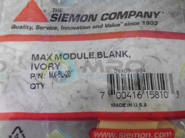 SEIMON MX-BL-20 BLANK MAX MODULE *NEW IN FACTORY BAG*