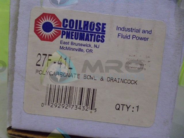COILHOSE 27F-41L POLYCARB BOWL *NEW IN BOX*