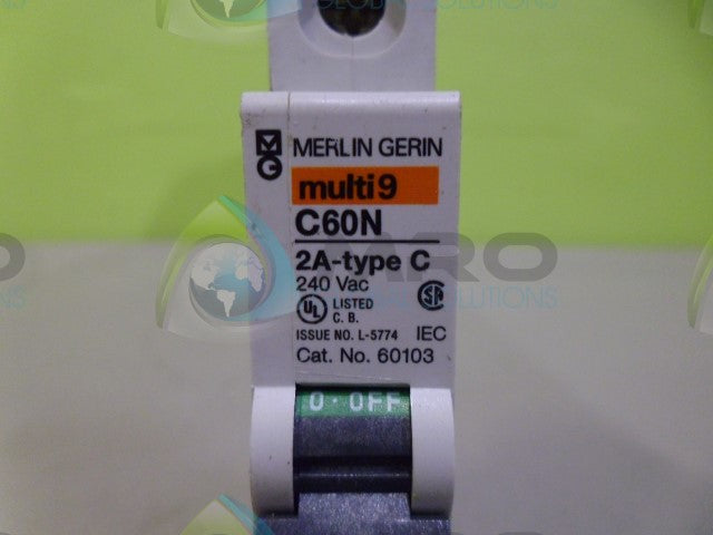 MERLIN GERIN 60103 CIRCUIT BREAKER 2A *USED*