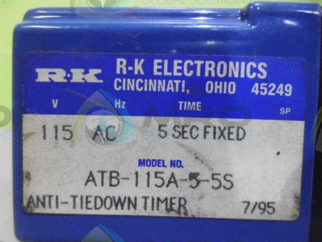 R-K ELECTRIC ATB-115A-5-5S ANTI-TIEDOWN TIMER 5 SEC 115 AC *USED*
