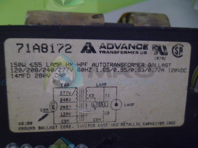ADVANCE 71A8172 TRANSFORMER *USED*