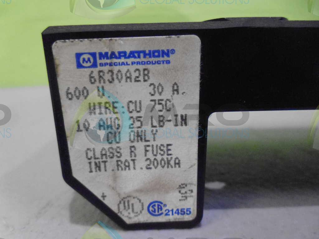 MARATHON 6R30AZB FUSEHOLDER 3A 600V *USED*