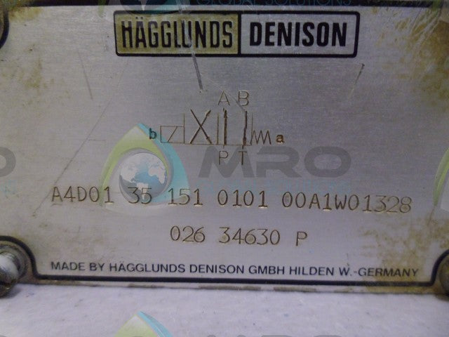 DENISON HYDRAULICS A4D01 35 151 0101 00A1W01328 HYDRAULIC VALVE (NO COIL) *USED*