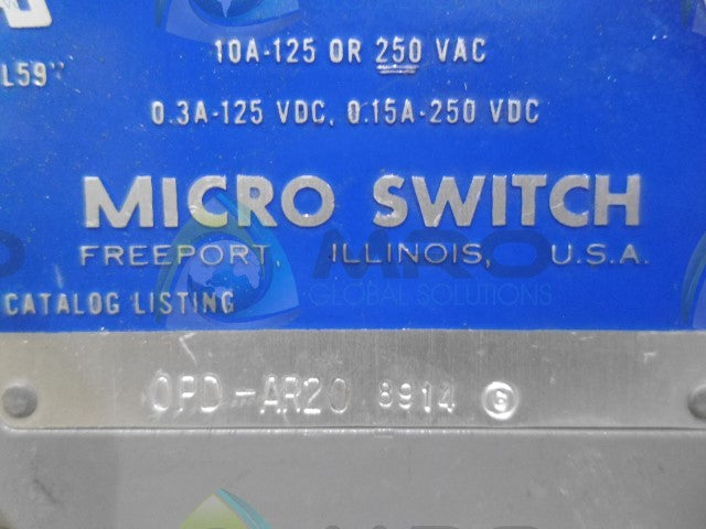MICROSWITCH OPD-AR20 SPLASH PROOF SWITCH (GREY) *USED*