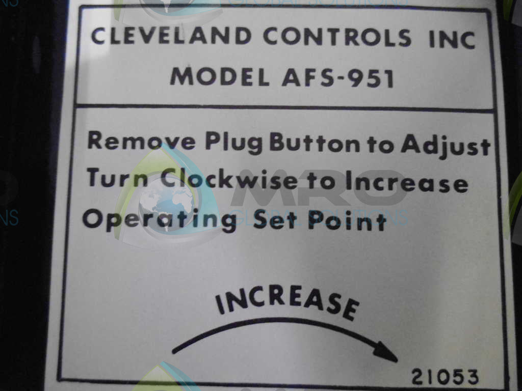 CLEVELAND CONTROLS AFS-951 DIFFERENTIAL PRESSURE SWITCH  *NEW NO BOX*