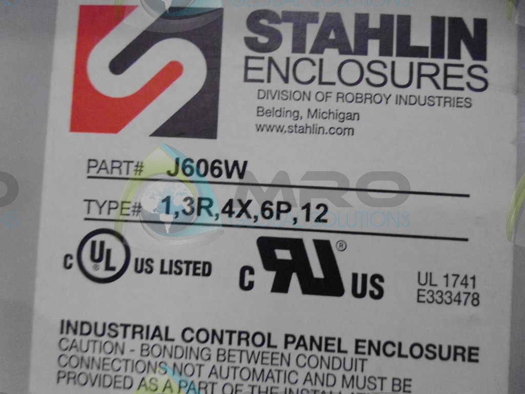 STAHLIN J606W ENCLOSURE *USED*
