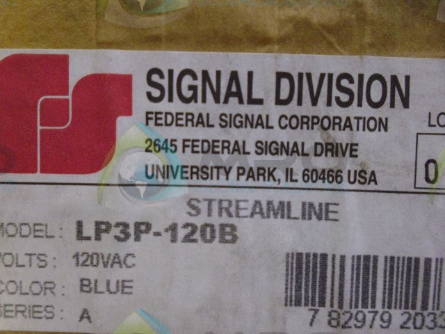 SIGNAL DIVISION LP3P-120B STREAMLINE *NEW IN BOX*