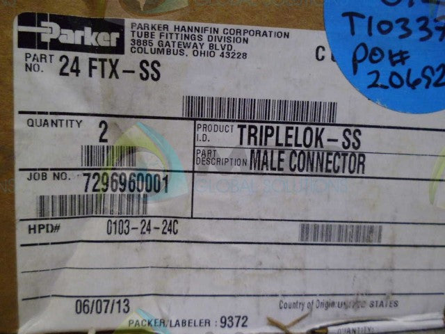 PARKER 24FTX-SS MALE CONNECTOR *NEW IN BOX*
