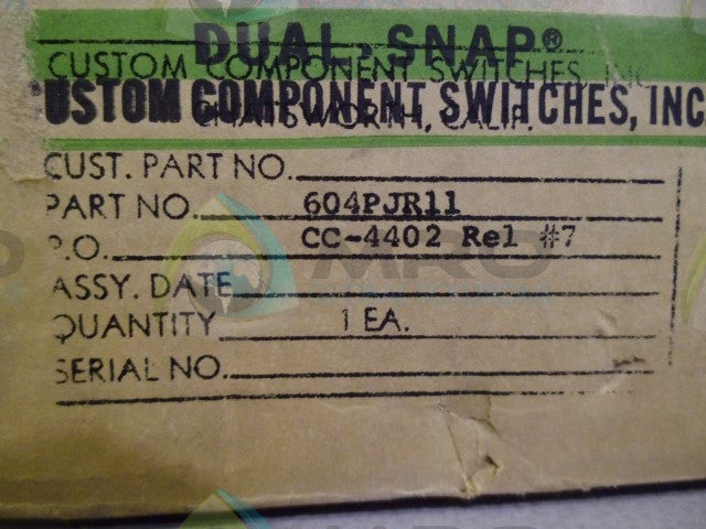 CUSTOM 604PJR11 SWITCH *NEW IN BOX*