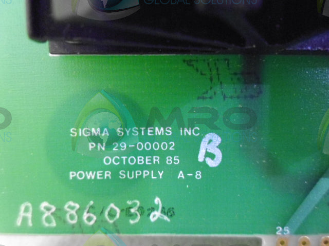 SIGMA 29-00002 CIRCUIT BOARD *USED*