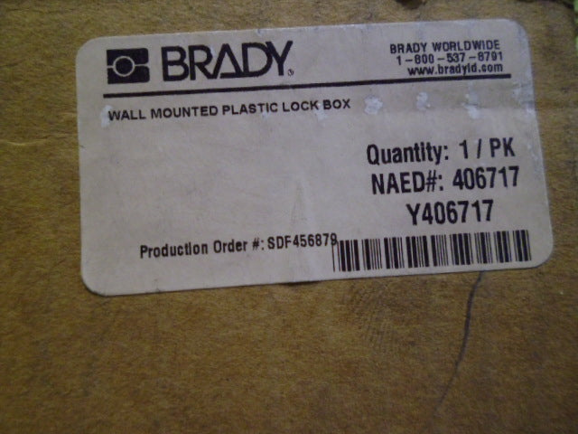 BRADY Y406717 WALL MOUNTED PLASTIC LOCK BOX *NEW IN BOX