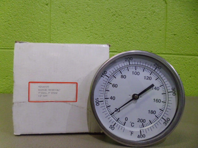 PIC GAUGES B5A9-PP 9 INCH 50/400 BIMETAL THERMOMETER *NEW IN BOX*