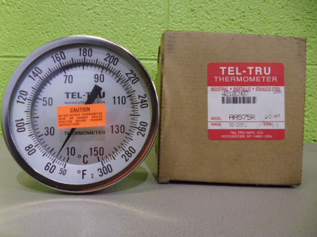 TEL-TRU AA575R-50-300 5.5 INCH 50/300 THERMOMETER *NEW IN BOX*
