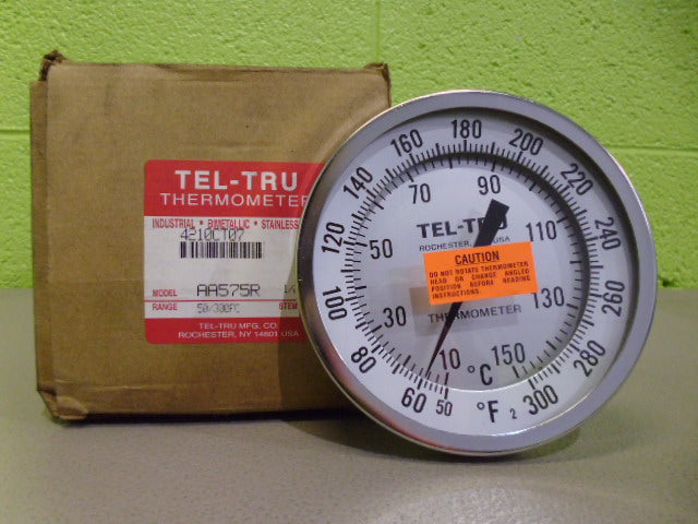 TEL-TRU AA575R-50-300 6.5 INCH 50/300 THERMOMETER *NEW IN BOX*