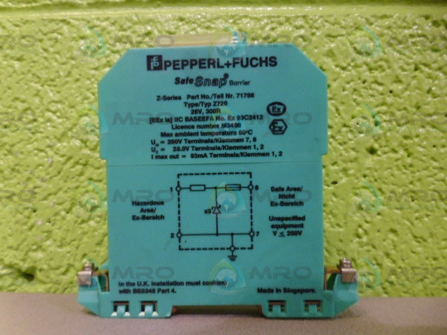 PEPPERL+FUCHS 71788 SAFE SNAP BARRIER *USED*