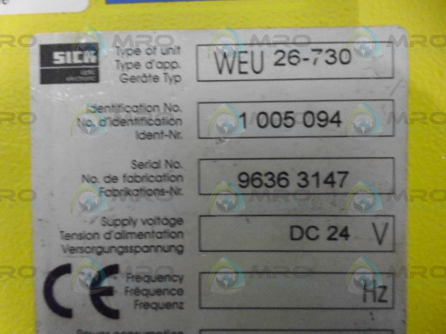 SICK WEU26-730 PHOTOELECTRIC CONTROLLER 24DC *USED*
