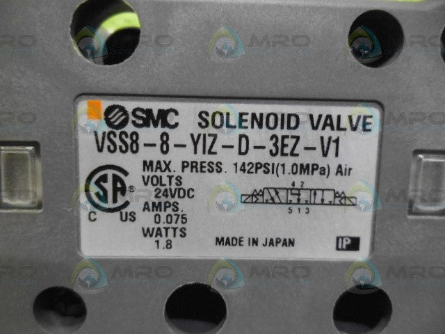 SMC VSS8-8-YIZ-D-3EZ-V1 SOLENOID VALVE *NEW NO BOX*