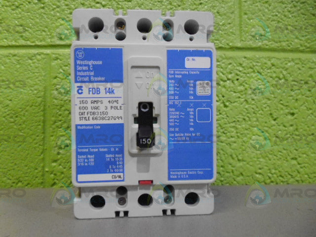WESTINGHOUSE FDB3150 CIRCUIT BREAKER 150 AMP *NEW IN BOX*