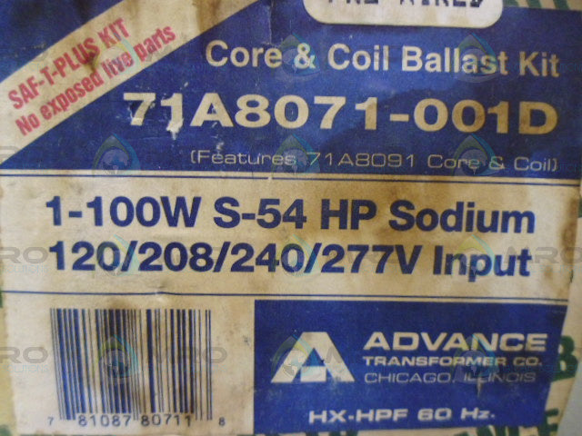 ADVANCE 71A8071-001D BALLAST KIT (AS PICTURED) *NEW IN BOX*