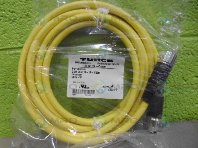 TURCK CSMCKM19-19-4/S90 MOLDED CORDSET *NEW IN FACTORY BAG*