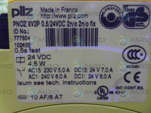 PILZ PNOZXV2P0.5/24VDC2N/O2N/OFIX SAFETY RELAY *NEW IN BOX*