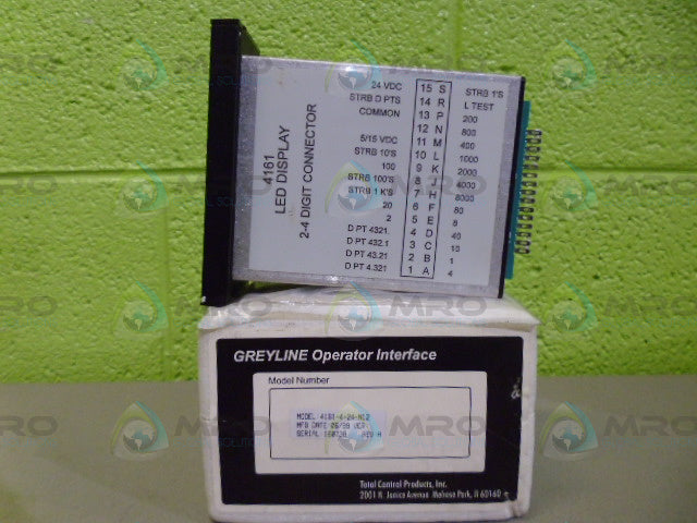 TOTAL CONTROL 4161-4-24-N12 PANEL DISPLAY *NEW IN BOX*