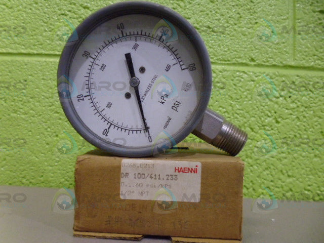 HAENNI DRO100/411.233 0-60PSI GAUGE *NEW IN BOX*