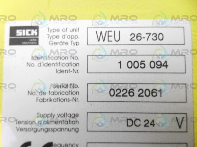 SICK WEU26-730 PHOTOELECTRIC CONTROLLER *NEW IN BOX**