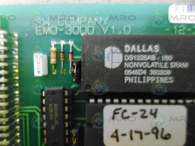 AW COMPANY EMO-3000 V1.0 CONTROL BOARD *NEW NO BOX*