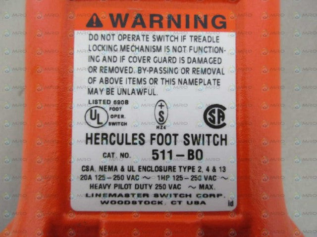 LINEMASTER 511-B0 SWITCH FOOT *NEW NO BOX*