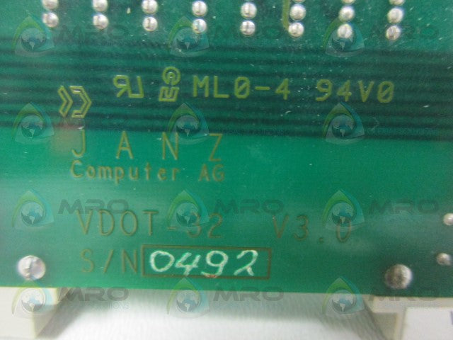 JANZ VDOT-32 DIGITAL I/O BOARD *USED*