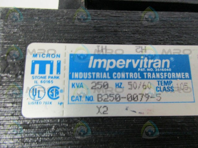 IMPERCITRAN B250-0079-5 INDUSTRIAL CONTROL TRANSFORMER *USED*