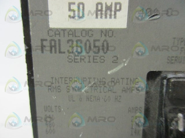 SQUARE D FAL36050 CIRCUIT BREAKER 50AMP (GREY) *USED*
