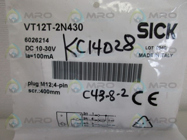 SICK VT12T-2N430 4-PIN SENSOR *NEW IN FACTORY BAG*