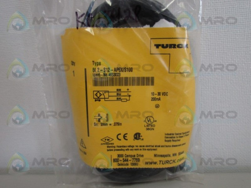 TURCK Bi2-S12-AP6X/S100 PROXIMITY SENSOR *NEW IN FACTORY BAG*