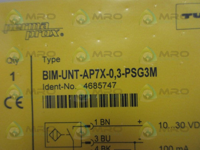 TURCK BiM-UNT-AP7X-0,3-PSG3M PROXIMITY SENSOR *NEW IN FACTORY BAG*