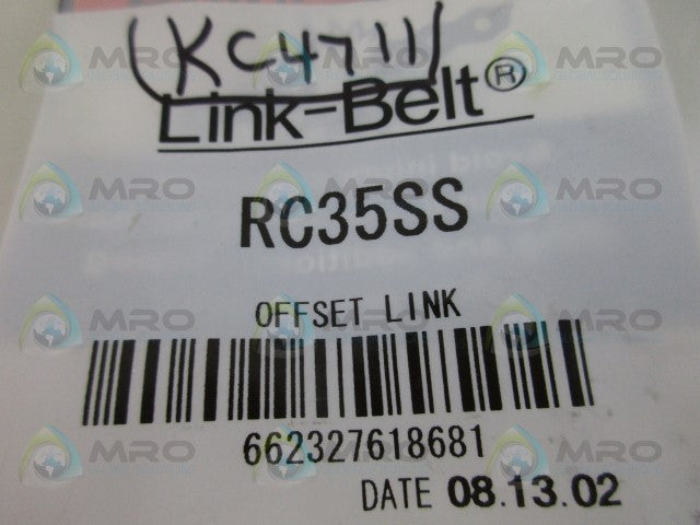 REXNORD RC35SS LINKBELT OFFSET LINK *NEW IN FACTORY BAG*