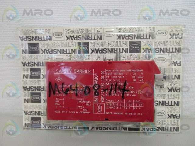 STAHL 9001/01-280-100-1 SAFETY BARRIER *NEW IN ORIGINAL PACKAGE*