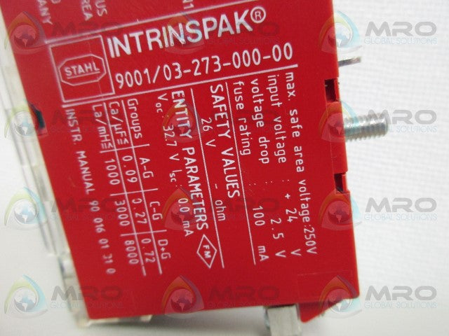 STAHL 9001/03-273-000-00 SAFETY BARRIER *NEW IN ORIGINAL PACKAGE*